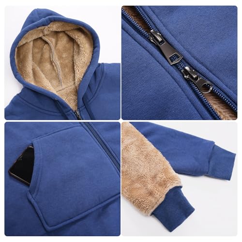 HEEKPEK Women's Long Hoodies Tunic Winter Fleece Jackets Casual Zip up Hoodies Soft Sherpa Sweatshirts Warm Long Coats3