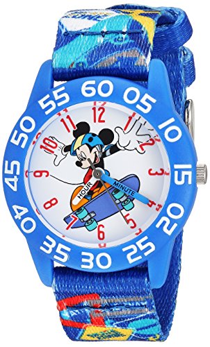Image of Disney Mickey Mouse Kids' Plastic Time Teacher Analog Quartz Nylon Strap Watch