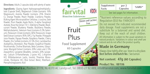 Fairvital | Obst Plus - 60 Kapseln - HOCHDOSIERT - hochwertige Obstpulver - natürliches Multivitamin mit guten Bakterienkulturen – Bild 4