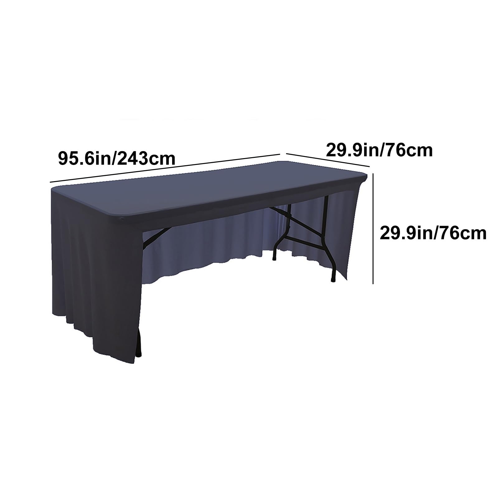 Gonna da tavolo moderna in spandex, elastica, per banchetti, matrimoni, hotel ed eventi, 243 cm, colore grigio, perfetta per feste e occasioni speciali