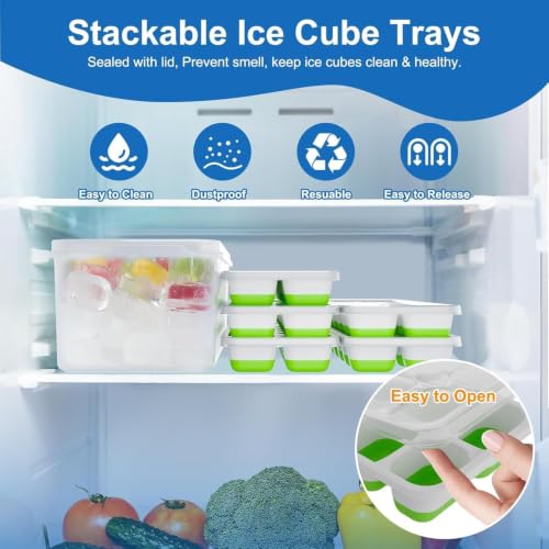 Bandeja de Silicona para Cubos de Hielo con Tapa y 14 Compartimentos miniatura 3