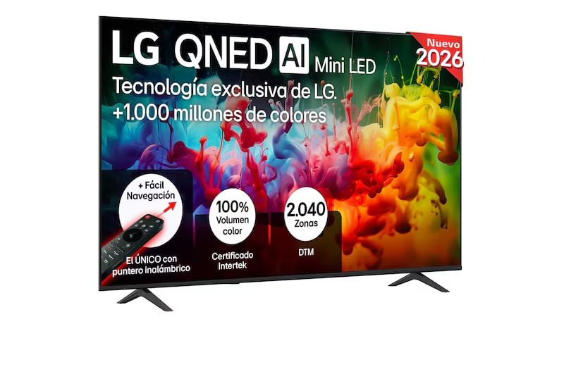 LG 75QNED70B6A – Smart TV QNED MiniLED AI 75″ 4K Sin Reflejos 94%, 2026