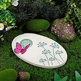 AceOrbit Butterfly Puddler Garden Stone Butterfly Bath Watering Feeder Station Attracts Pollinator Butterflies with Water & Mineral Holder for Garden Lawn Decor