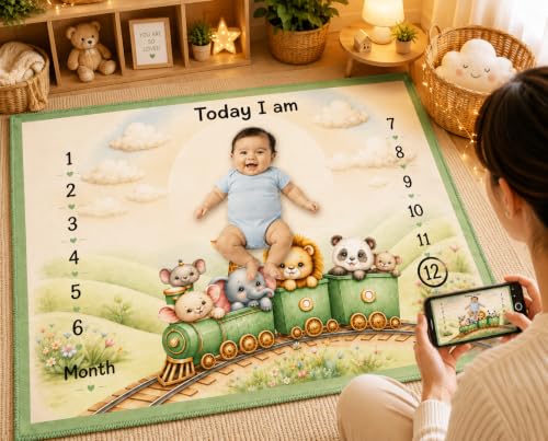 Image of NEW COMERS Milestone Baby Blanket for All Season Play Mat, Super Soft Foam | 3 Layer Thick Mat Blankets for Kids /New Born Monthly Photoshoot