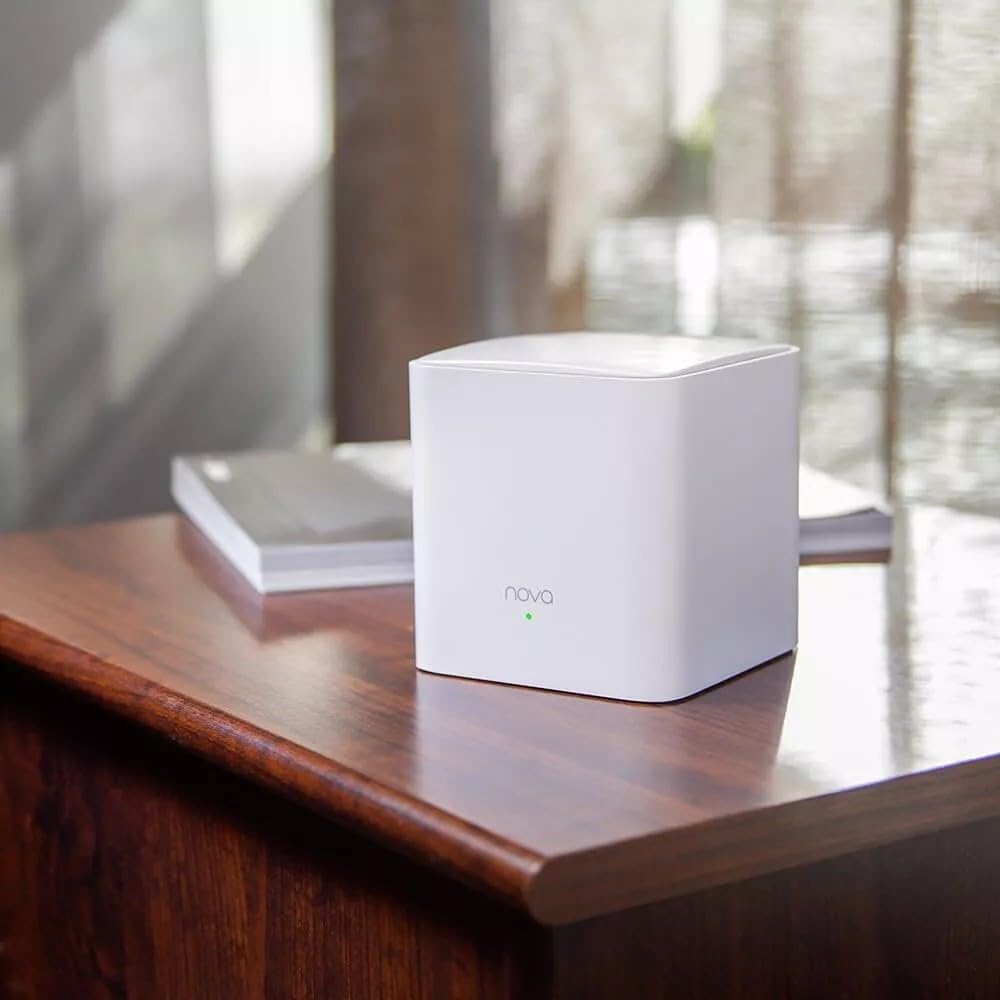 Tenda Nova MW5G Najlepszy System WiFi Mesh, Gigabit Router (AC1200 Dual Band Zasięg do 300m², 2 * 1000Mbps Porty, Do 80 Urządzeń, Kompatybilny z Alexa, Kontrola rodzicielska, Biały, 3 Hubs)