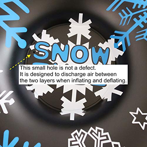 image for Kurala 47 Inches Inflatable Snow Tube with Handles for Sledding Heavy 