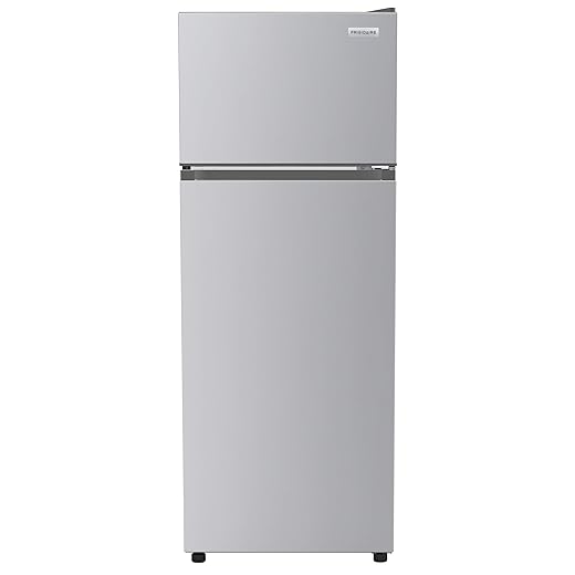 Frigidaire, 2 Door Apartment Size Refrigerator with Freezer, 7.5 cu ft, Adjustable Spill-Proof Shelves, Crisper Bins, Platinum Silver, Garage Ready