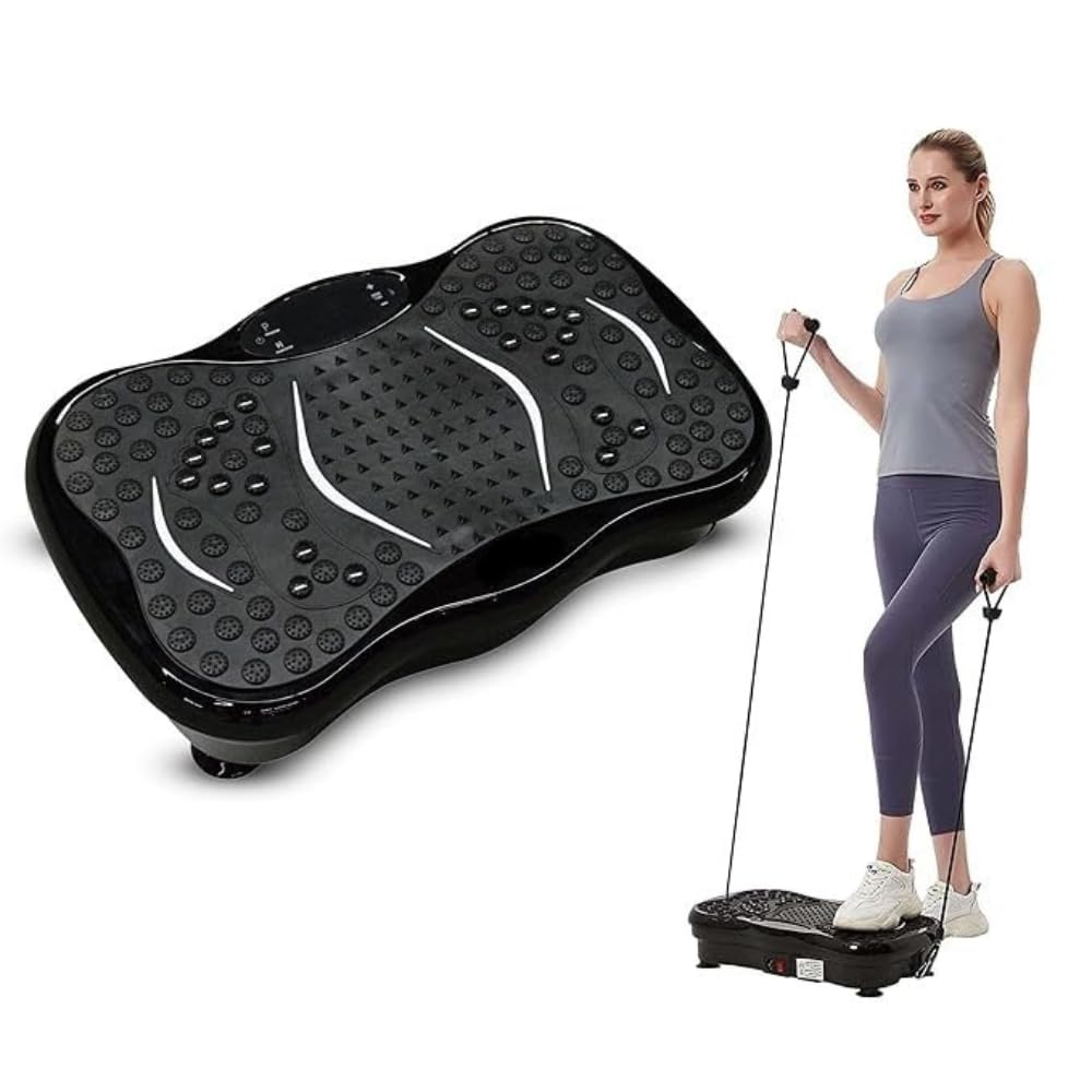 AcuPhysio Vibration Plate Massager - Home & Gym Workout Machine for Muscle Toning, Calorie Burning, Weight Loss, Pain Relief - 5 Program Modes, Remote & 2 Exercise Bands-image-43