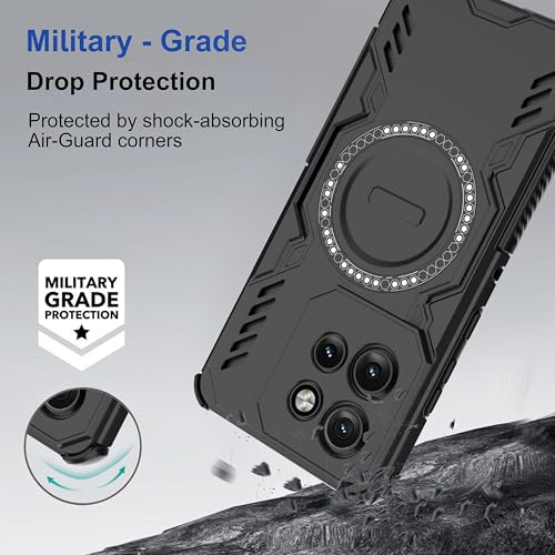 Image of Zapcase Back Case Cover for Motorola Edge 50 Neo 5G | Magnetic Case with Built-in Metal Ring | Supports MagSafe Charger, Wallet & Car Mount | Shockproof Hybrid PC + TPU | Black