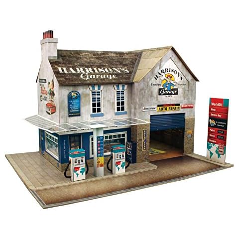 The CityBuilder Garage & Shop Cardboard Model Making Kit - O Scale Model Railroad Building Cover