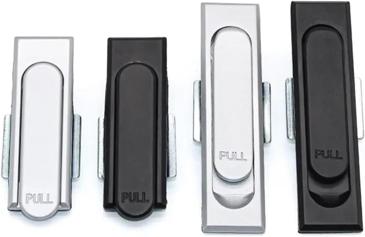 1pcs Electrical Control Cabinet Door Handle Lock - Mechanical Equipment Pull Handle Lock for Industrial Use(Zinc Alloy Black,23x90.5mm)