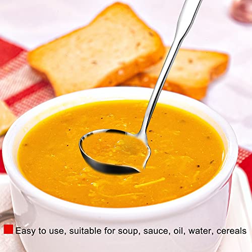 Hvanam Kitchen Soup Ladle 304 Stainless Steel Punch Metal Luminous Ladell Spoons With Pour Spout Gravy Ladles For Serving,Cooking,Canning,11.8 Inch #TOP4