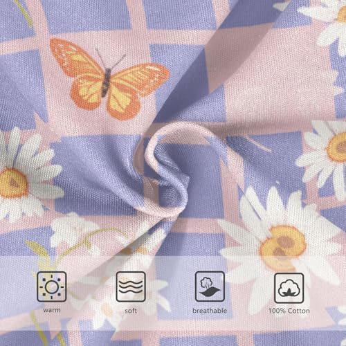 Wusikd Checkered Butterflies Boys' Underwear Cotton Daisies Boys Briefs Soft Toddler Underwear 2T3