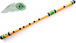 IBDA Bamboo Flute C Natural Medium Scale for Professional/Beginner Basuri 19 inch Bamboo Bansuri