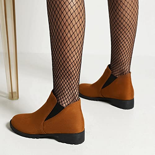 Gicoiz Women Round Toe Casual Slip On Chelsea Boots4