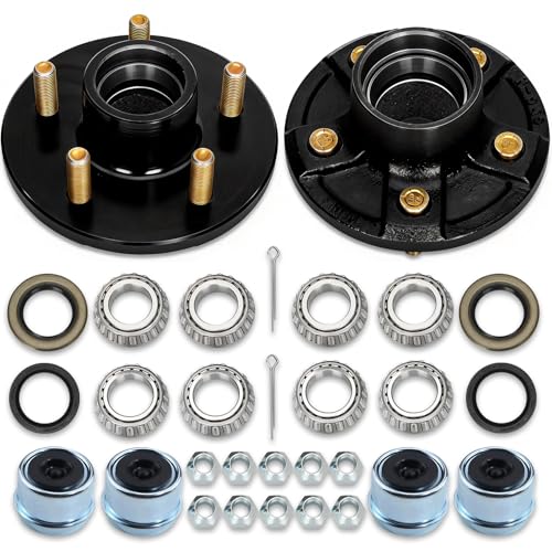 2 Sets 2000lb Trailer Axle Trailer Hub Kit 5 Bolt