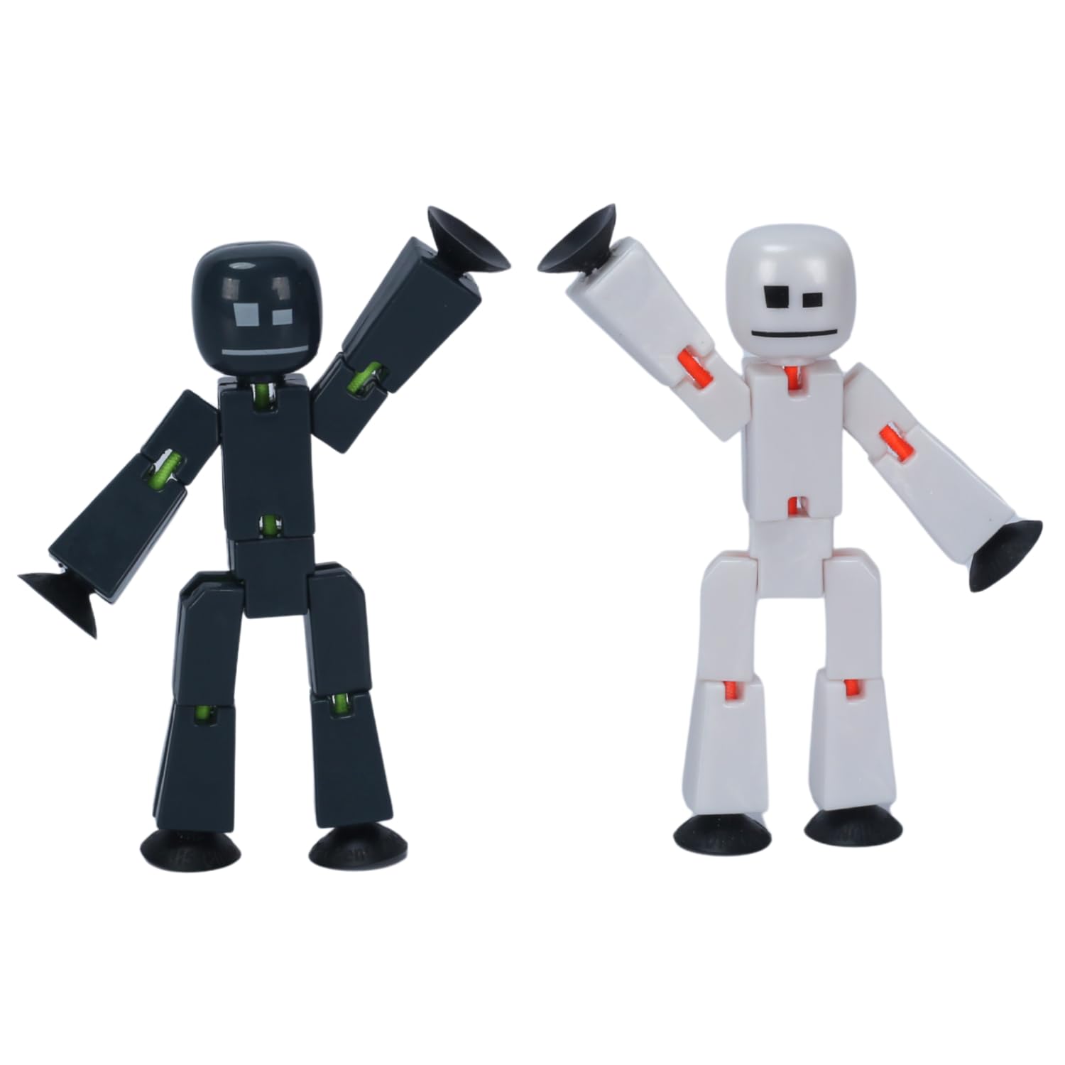 Zing StikBot Dual Pack - Includes 2 StikBots - Collectible Action Figures and Accessories, Stop Motion Animation, Ages 4 and Up (Charcoal & Pearl)