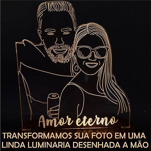 Luminária Com Sua Foto Personalizada LED Casal Presente… (Somente luminária) (QUENTE)