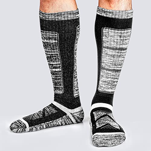 Yuedge 2 Pairs Knee High Merino Wool Socks Cushioned Thermal Warm Skiing Socks For Men And Women Size 9-12 #TOP4