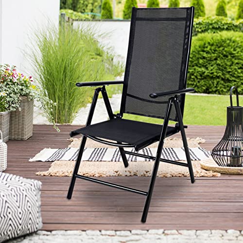 Gartenmöbel Set mit 6 Stühlen und Tisch 150x90cm aus Aluminium