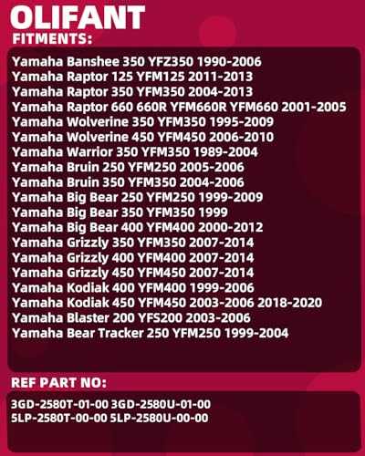 Image of Front Brake Calipers for Yamaha Warrior 350 Big Bear 250 350 400 Grizzly 350 400 450 Kodiak 400 450 Raptor 125 350 660 Banshee 350 Bruin 350 250 Blaster 200
