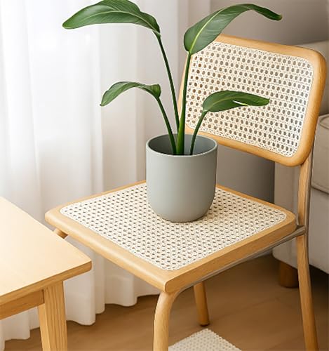 Yitobici Wiener Geflecht,Kunststoff PE Rattan-Gurt Cane Webbing, 40 x 100cm Webbing Rattan Roll,Wabengeflecht für DIY-Projekte Möbeldekoration,Weiß