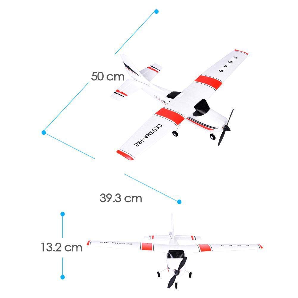 SATKIT WLToys Avión Radio Control Cessna 182 500mm Envergadura 3CH 2.4GHz Listo para Volar Acrobático EPS