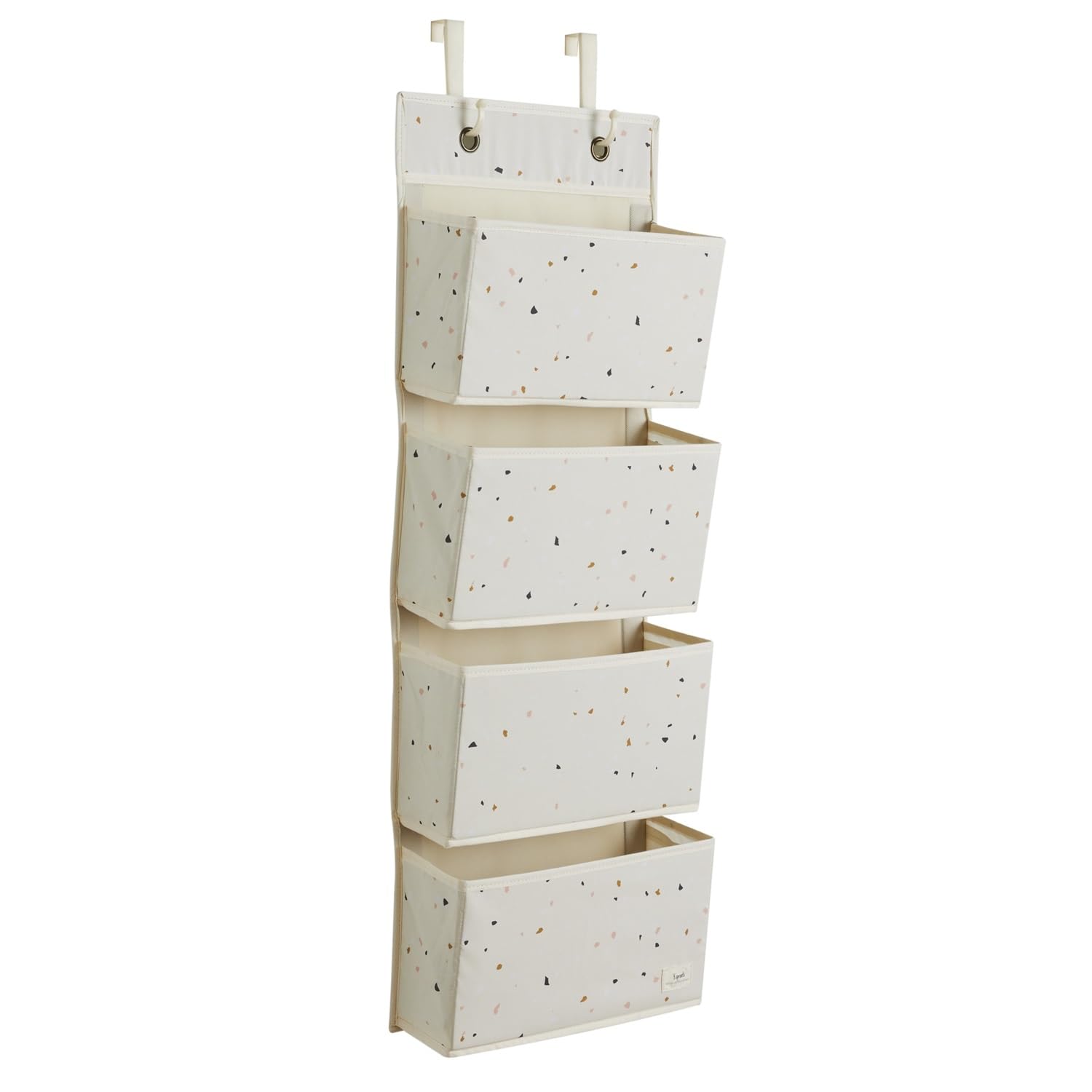 3 Sprouts Organizer da Appendere, 4 Tasche e 2 Ganci, Terrazzo Crema | organizer pensile; per pannolini, vestiti, giochi e cameretta; aggancio alla porta; libera spazio su scaffali e mobili