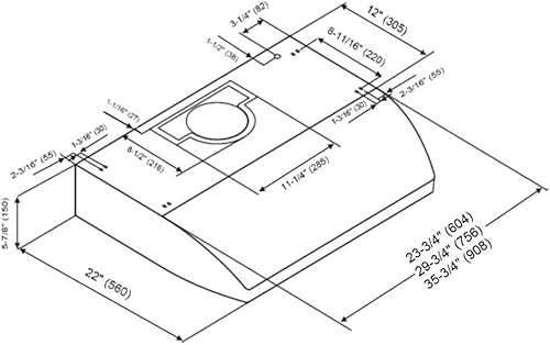 Miniatura 7 de KOBE CHX2230SQB-1 Brillia Campana extractora debajo del gabinete de 30 pulgadas, 3 velocidades, 680 CFM, luces LED, filtros deflectores, acero