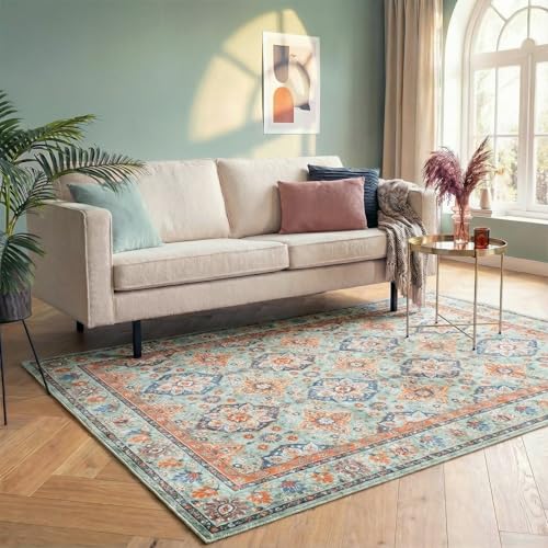 FRAAI | Home & Living Teppich Vintage - Imagine Oriental Grün - Baumwolle, Polyester - Flachgewebe - Vintage, Orientalisch - Esszimmer - Carpet