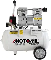 Compressor Silencioso 120psi 127v Branco Cms-5/24b Motomil