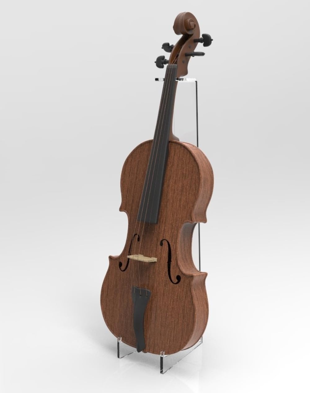 Supporto Espositore elegante per Violino in Plexiglass Trasparente - Altezza 48 cm, Spessore 6 mm, Finitura Lucida