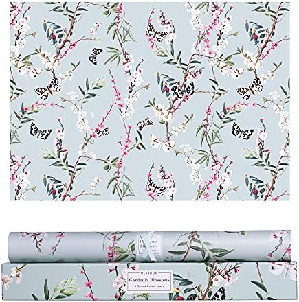 Merriton Scented Drawer Liners, Royal Fresh Scent Paper Liners for Cabinet Drawers, Dresser Shelf, Linen Closet, Perfect for Kitchen, Bathroom, Vanity (6 Sheets) (Gardenia Blossoms)