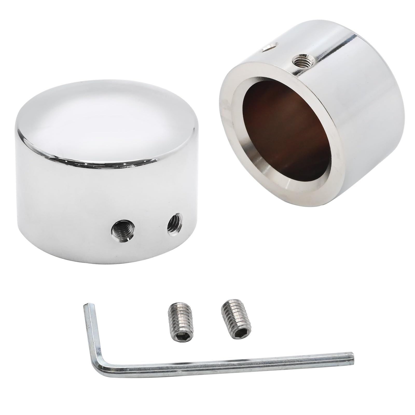 Chrome Front Axle Nut Covers For Harley Davidson – Replacement Caps For Dyna, Softail, Electra Glide, Sportster Models