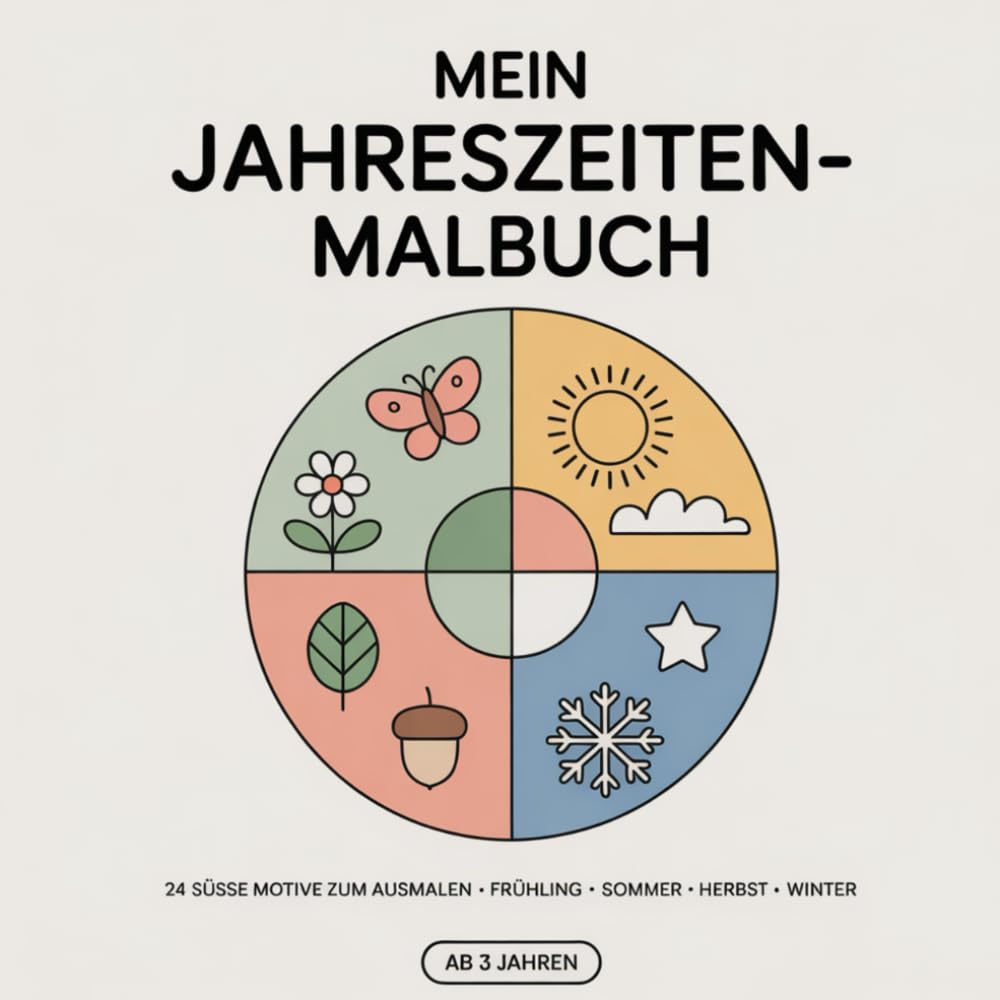 Mein Jahreszeiten-Malbuch: 24 süße Motive zum Ausmalen – Frühling • Sommer • Herbst • Winter