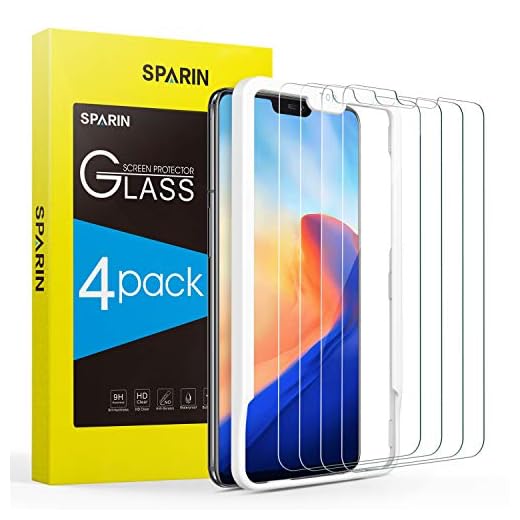 [4 Pack] OnePlus 6 Screen Protector, SPARIN Tempered Glass Screen Protector with Alignment Frame/Highly Definition / 9H Hardness