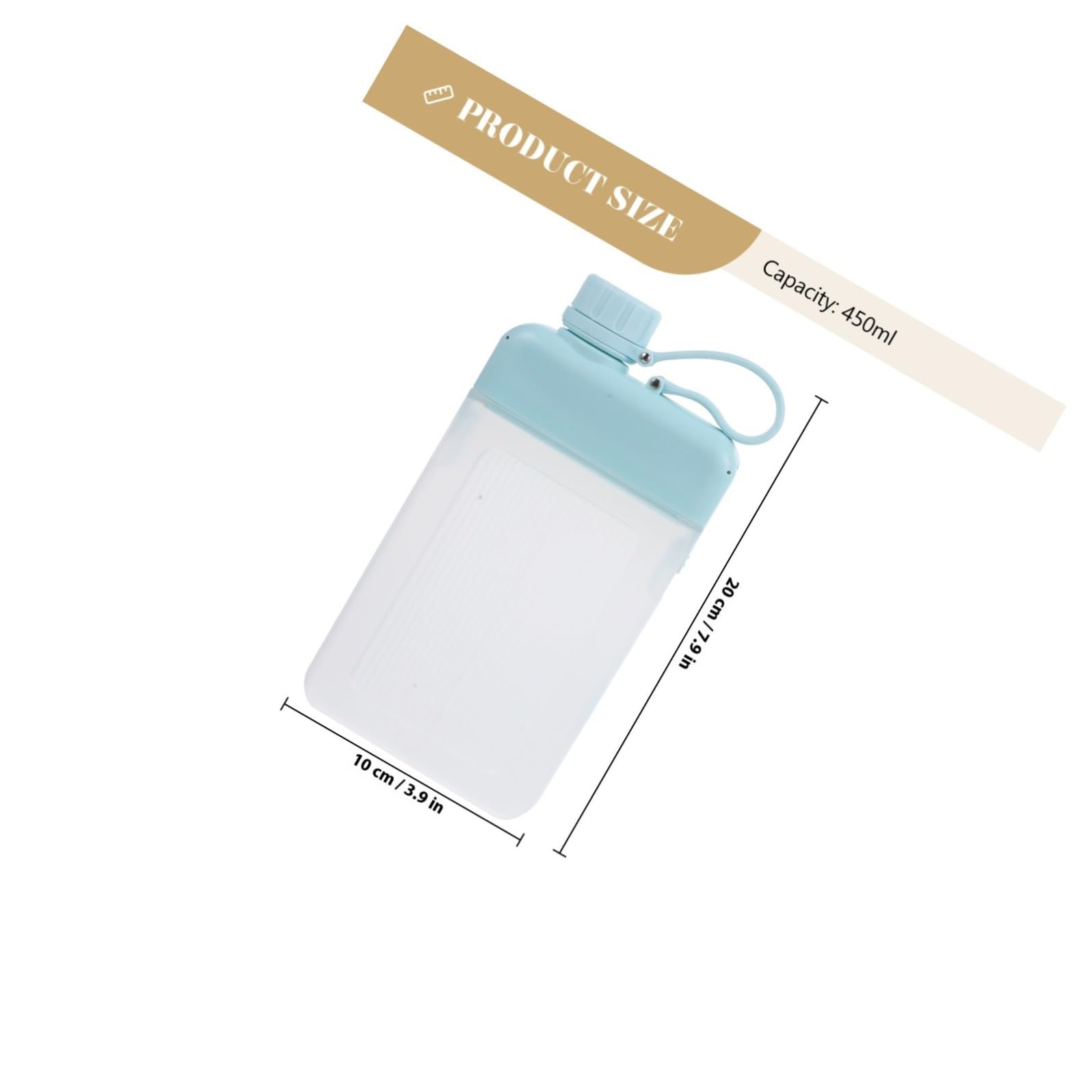 COLLBATH Wasserflasche Pp PC aus Reinigen Reise für Silikon Leicht 2 Stück Flache 450ml Tragbar Reisen und Camping