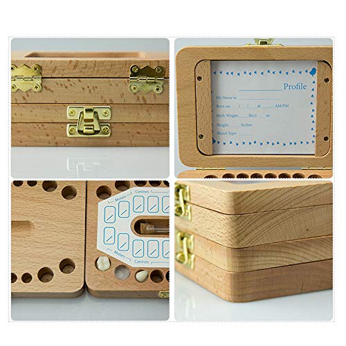 OWSOO Caixa de dentes de bebê Casa dentária de madeira para crianças Caixa de coleta de dentes de be