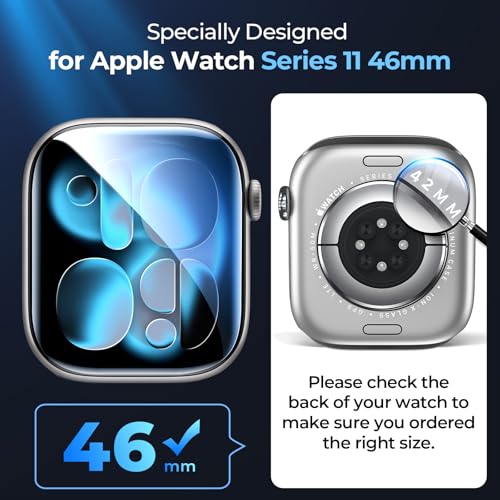 Image of LK 8 Pack for Apple Watch Series 11 Screen Protector 46mm [Upgrade Soft TPU Film - Strong Absorption] HD Ultra-Thin for Apple Watch 46mm Screen Protector Series 10, High Touch Screen, Anti-Scratch
