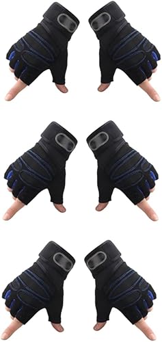 BESPORTBLE 3 Pairs Biking Gloves for Men Cycling Gloves for Men Gym Gloves Bicycle Gloves Guantes De Gym para Hombres Fingerless Riding Gloves