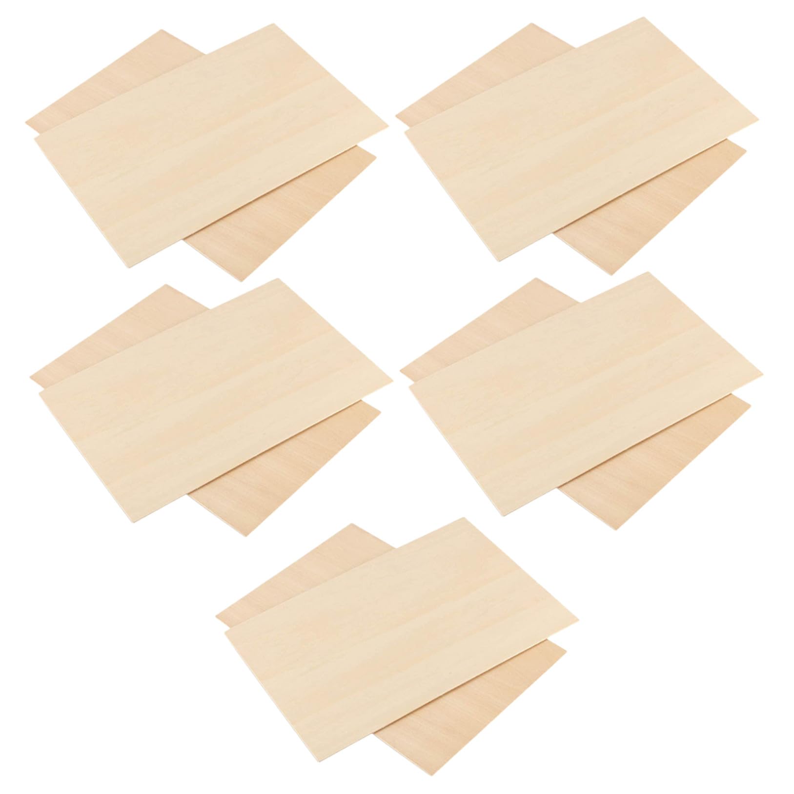 10 piezas Láminas de Madera sin Terminar Rectangulares Paneles de Madera para Manualidades DIY Accesorios Decorativos Seguros y Duraderos para Bricolaje y Educación