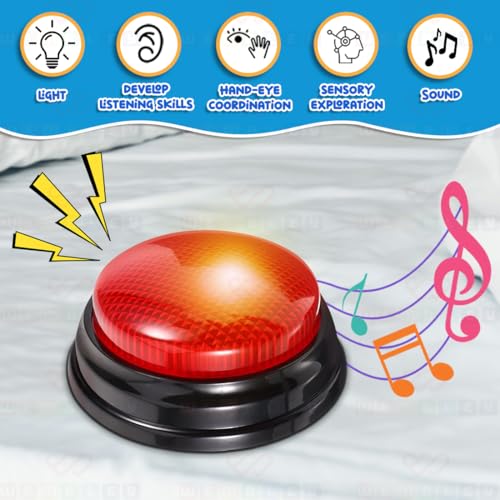 Image of Wembley Buzzer for Games Project Quiz with Siren Sound & Lights Battery Operated Portable Compact Non-Toxic Safe Answer Buzzer for Kids Adults Teacher - Pack of 1