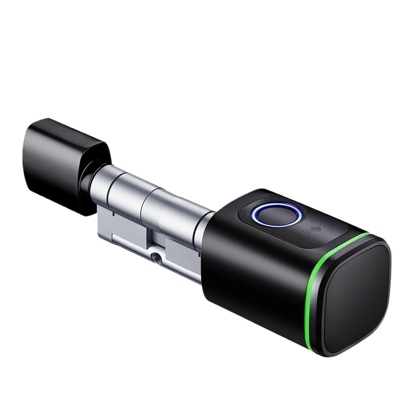 Inteligentny cyfrowy zamek do drzwi wpuszczany rygiel z 2 sposobami regulowana długość cylindra hasło odcisków palców aplikacja klucz karta elektroniczna odblokuj(S1-black,45 and 45)