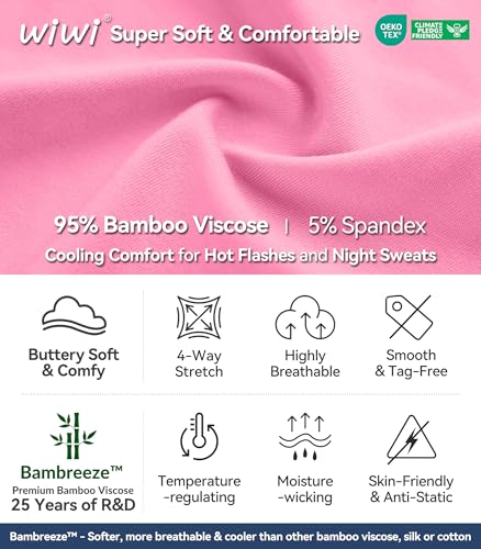 Image of WiWi Viscose from Bamboo Pajamas Set for Women Super Soft Short Sleeve Cooling Summer Plus Size Pjs Sets Sleepwear S-4X