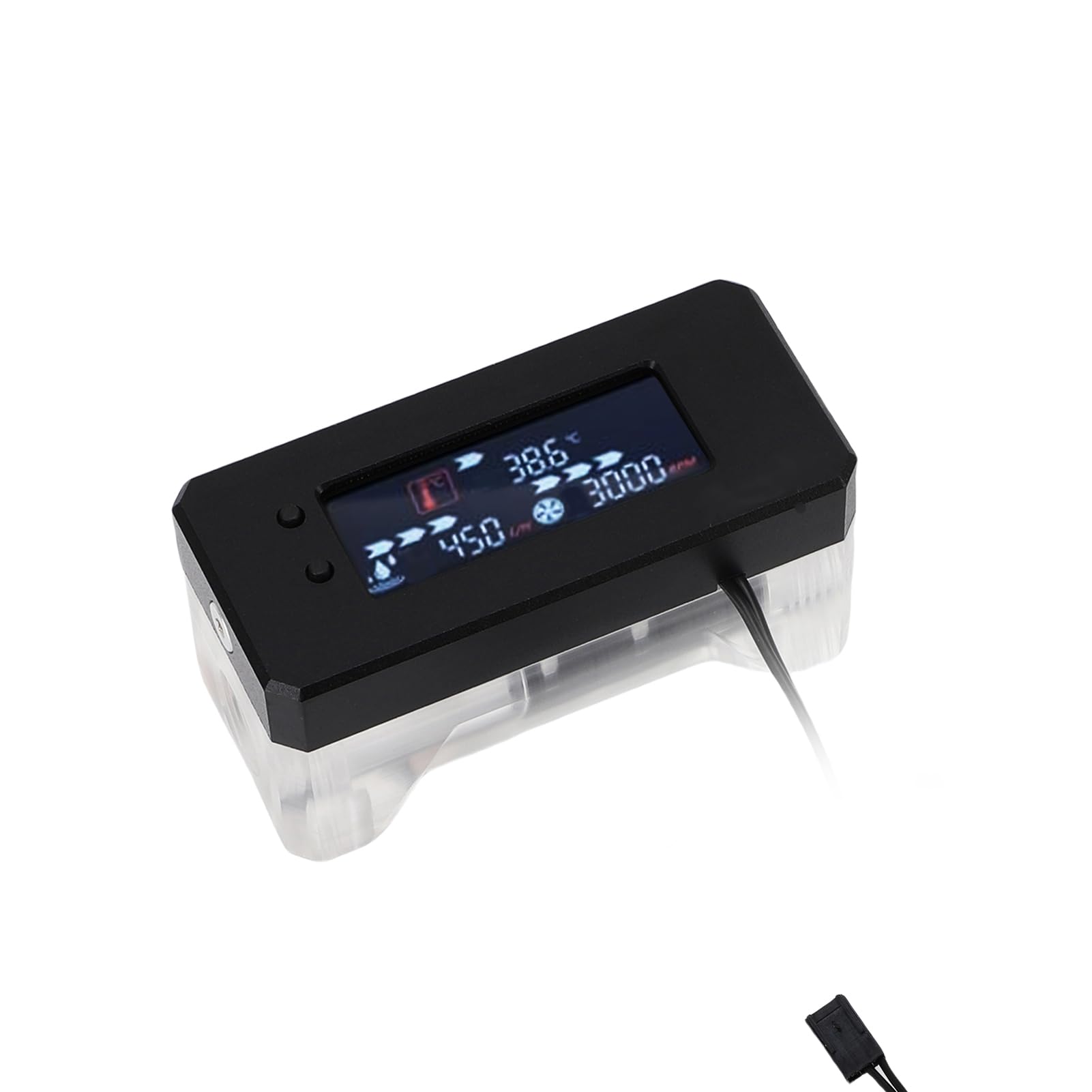LICAEVEY Aluminiumlegierung und Acryl -Digitalflussmesser Alarm mit Temperaturüberwachung, Hohe und Niedrige Drehzahlwarnungen für PC -Wasserkühlsysteme (12 Bis 24 V)