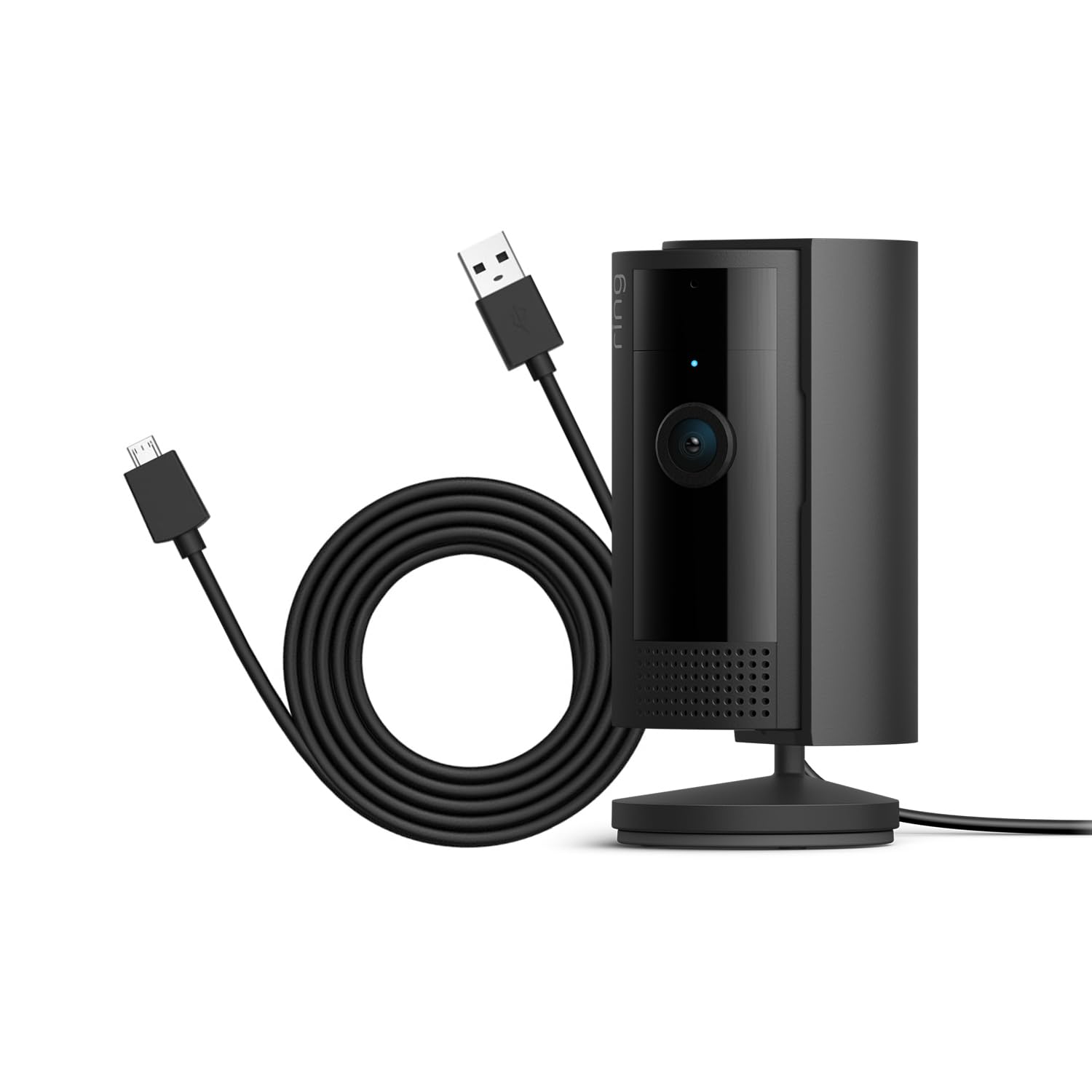 Ring Videocamera interna (Indoor Cam 2a gen.) + Cavo di alimentazione USB-A verso Micro-USB da 3 metri | Telecamera per animali domestici, audio bidirezionale | Ring Home: 30 gg. prova gratuita