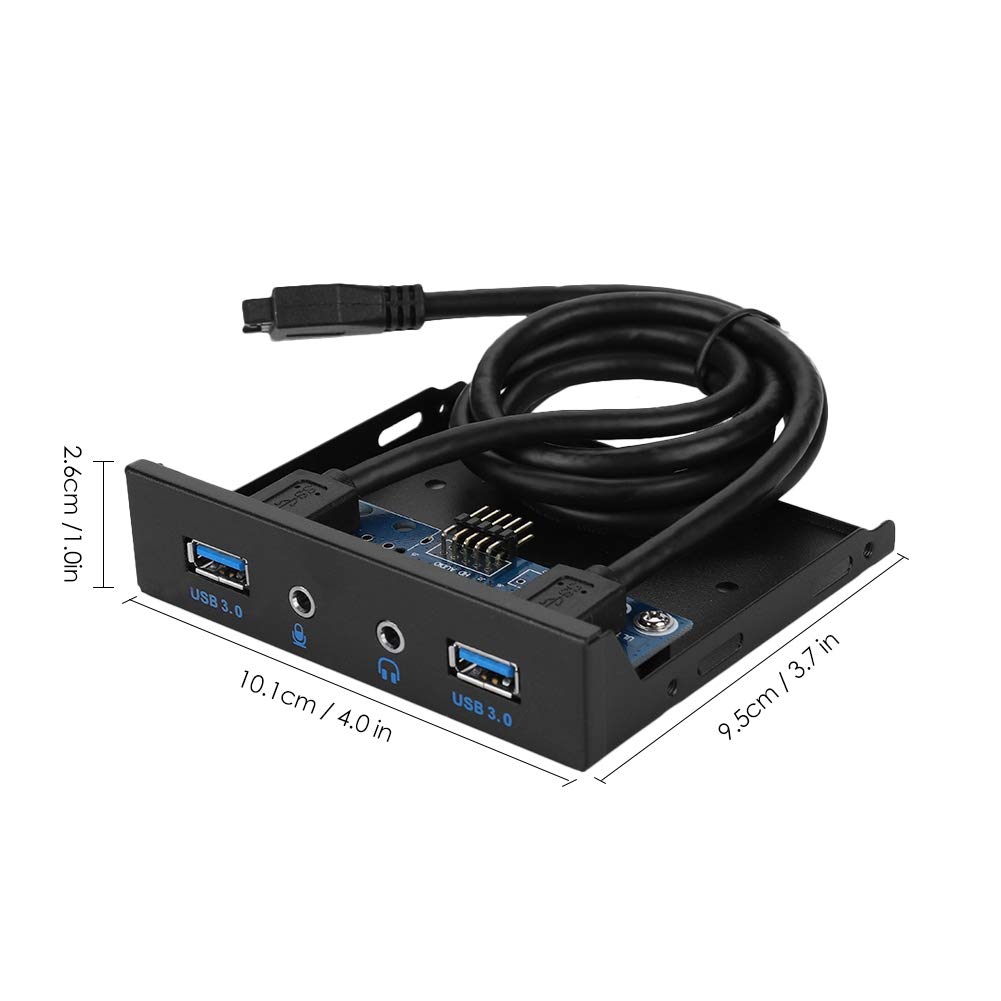 Bewinner Parte anteriore 'unità floppy, audio USB 3.0 Parte anteriore 'unità floppy, 3,5 pollici 2 interfacce USB 3.0 con audio MIC, per riservare l'interfaccia I/O anteriore del
