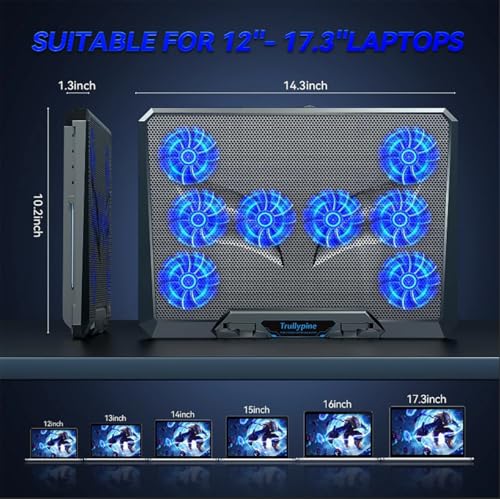 Base de refrigeración para laptop FORCHN con 8 ventiladores miniatura 5