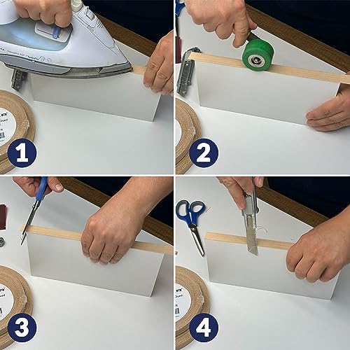 Unmar Birch Wood Veneer Edge Banding 3/4 Inch X 25 Ft Pre Glued Adhesive Edging Trim Tape Iron On Flexible Strip Roll Laminate Cabinate Countertop Furniture Shelf Mdf Board Paintable Molding Easy Trimmer thumb #5