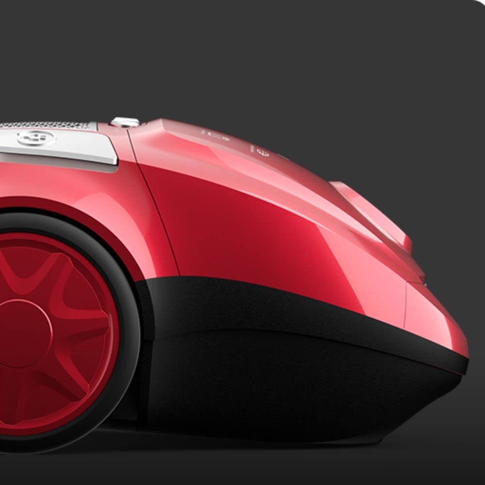 TESLA Aspirador BG200R con Bolsa, 800W, Depósito 2L, Filtro HEPA Lavable, Radio de Trabajo de 8m, Rojo